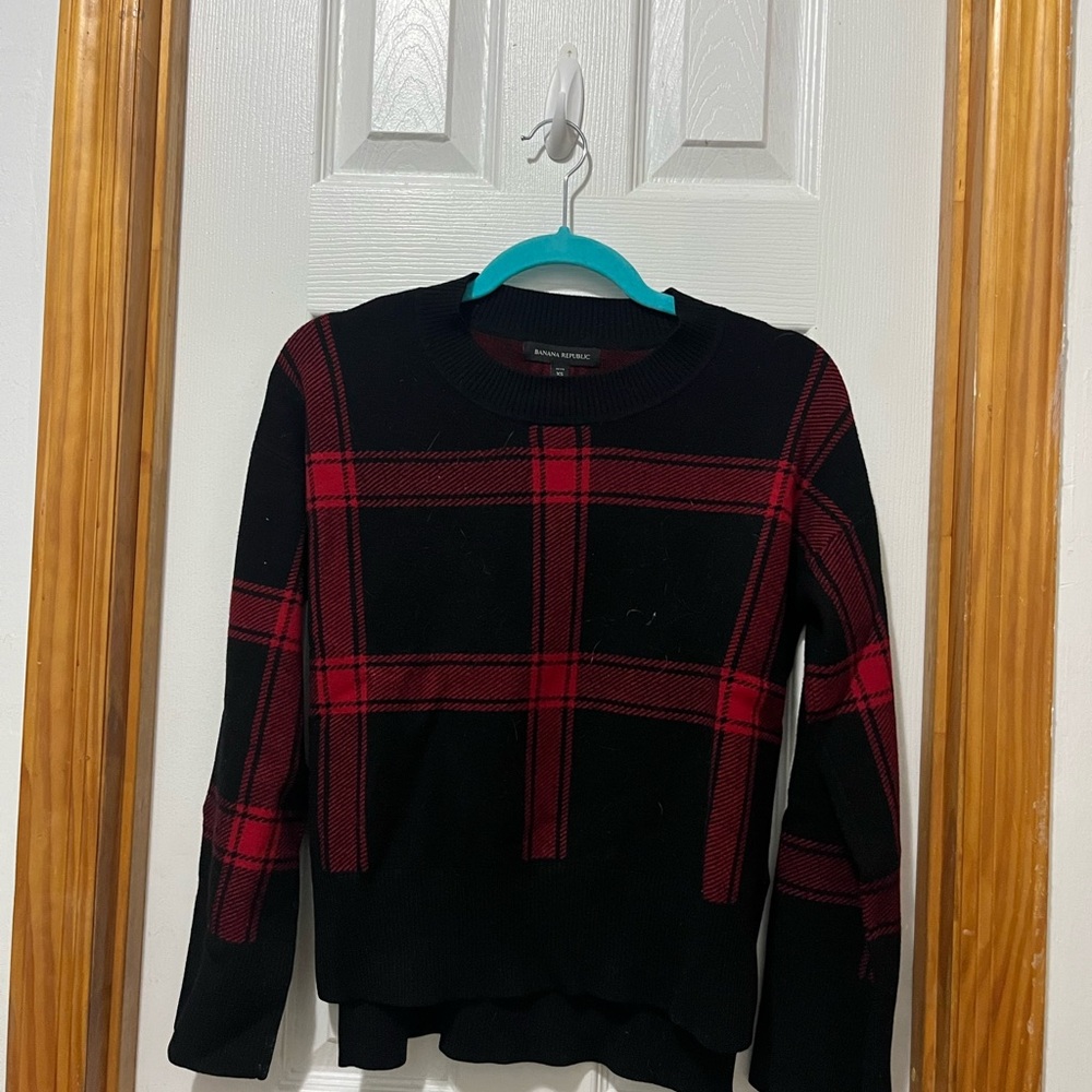 Banana Republic - Black and Red Plaid Sweater